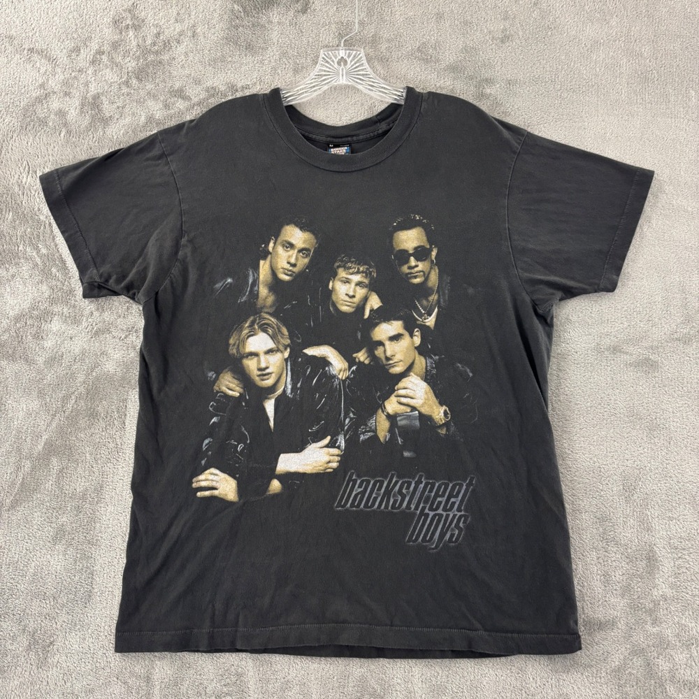 Vintage Backstreet Boys 1998 Tour T-Shirt M Screen Star Black Single Stitch BSB